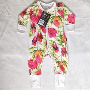 Bonds floral Wondersuit NWT 0-3 months